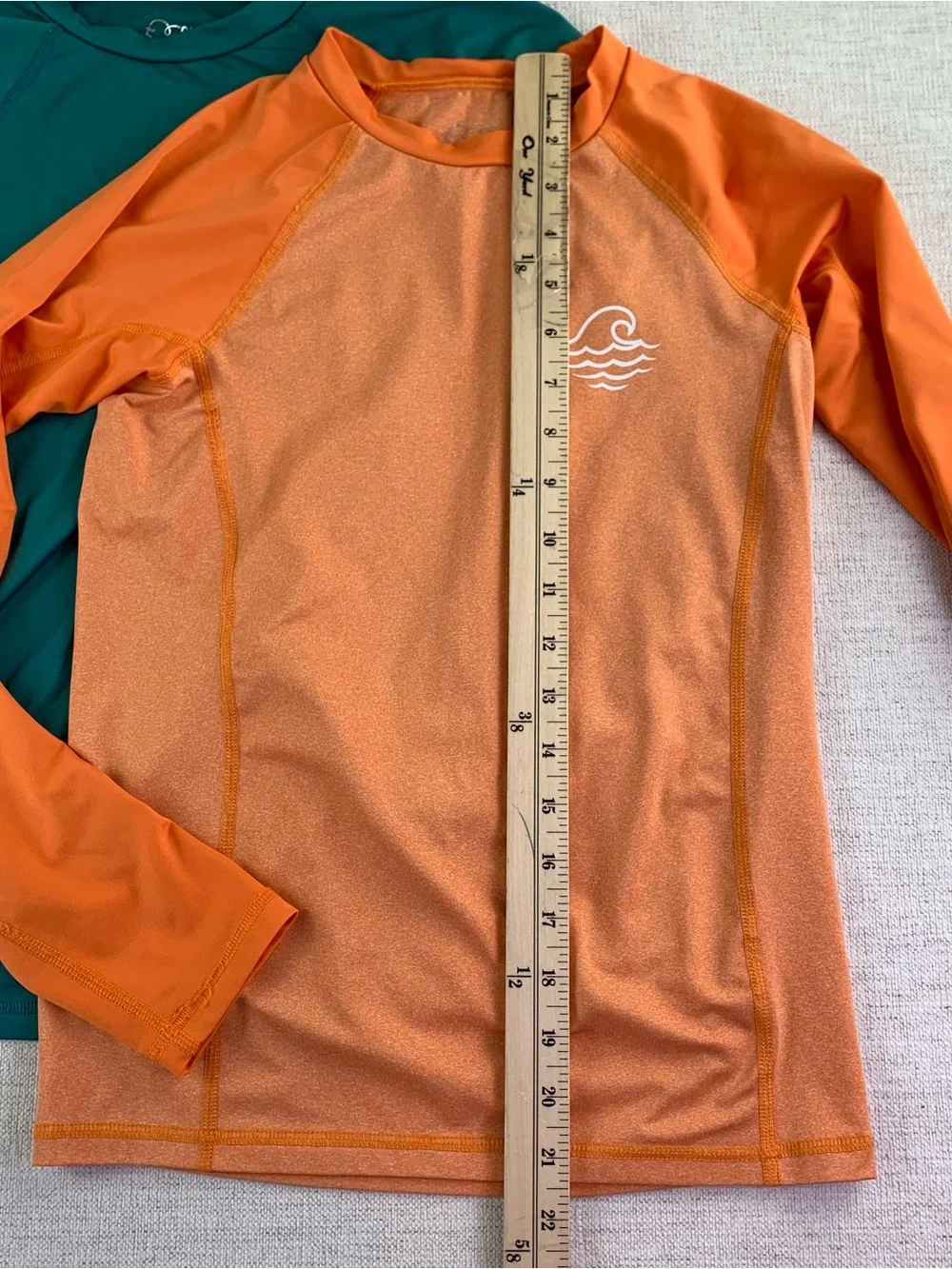 Lot of 2 boy Art class Rash Guard Swim Shirt - long sleeve orange green size L